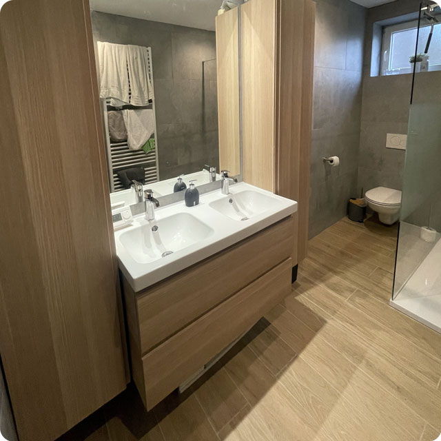 meuble de salle de bain avec evier double vasques